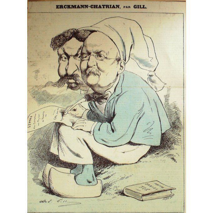 Gill André Emile Erckmann Chatrian Ecrivain 1876