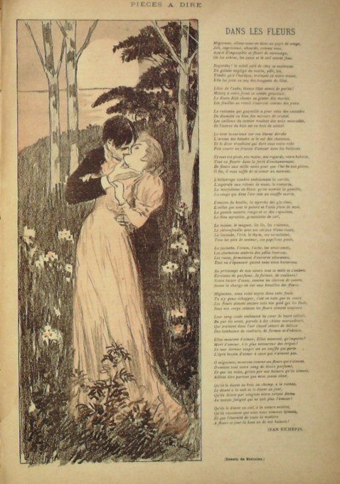 Richepin Jean Dans les fleurs illustration Steinlen 1898