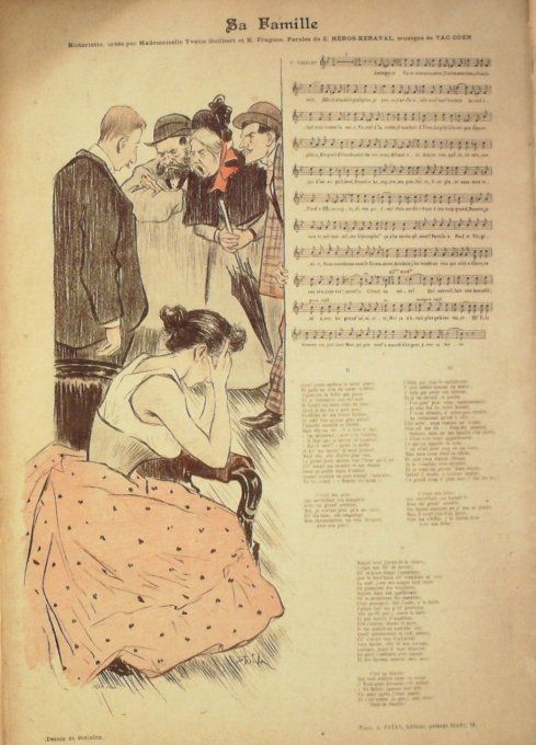 Sa Famille Paroles Héros-Kéraval Musique Tac-Coen illustration Steinlen