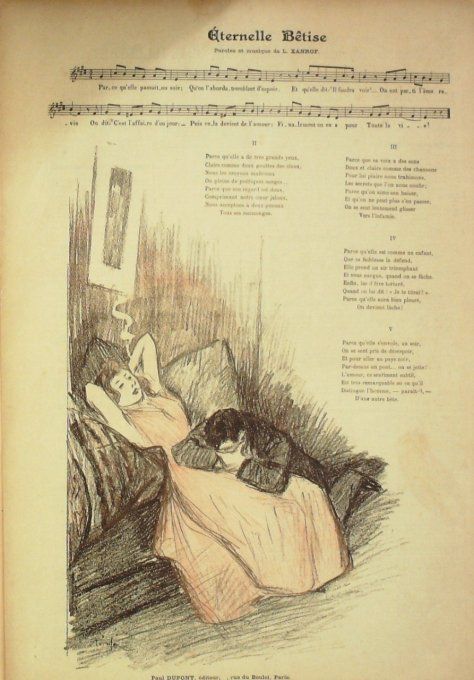 Eternelle Bêtise Paroles Xanrof Musique Xanrof illustration Steinlen