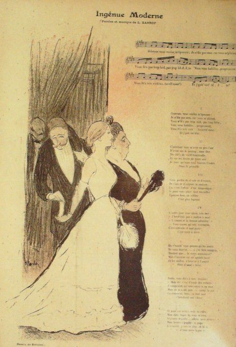 Ingénue Moderne Paroles Xanrof Musique Xanrof illustration Steinlen