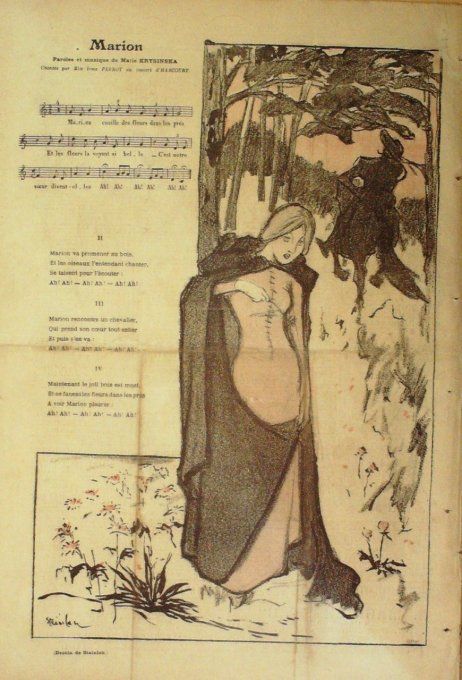 Marion Paroles Krysinska Musique Krysinska illustration Steinlen