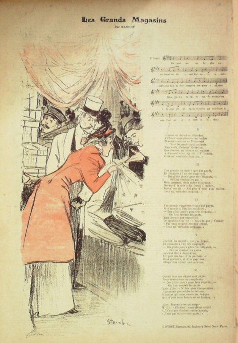 Les Grands Magasins Paroles Xanrof Musique Xanrof illustration Steinlen