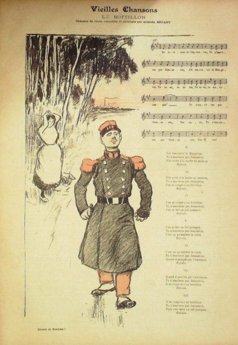 Le Botillon Paroles Bruant Musique Bruant illustration Steinlen