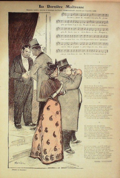 La Dernière Maîtresse Paroles Trimouillat Musique Trimouillat illustration Steinlen