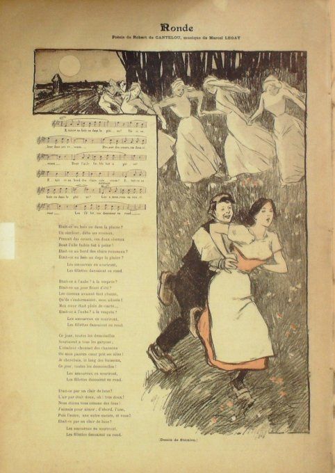 Ronde Paroles Cantelou Musique Legay illustration Steinlen