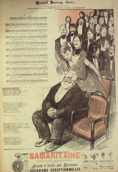 Quand Sarcey dort Paroles Trimouillat Musique Tagliafigo illustration Steinlen
