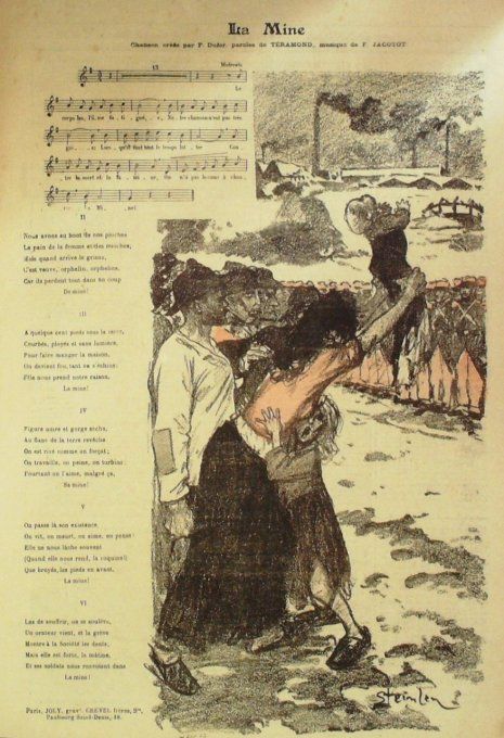 En Mine Paroles Téramond Musique Jacotot illustration Steinlen