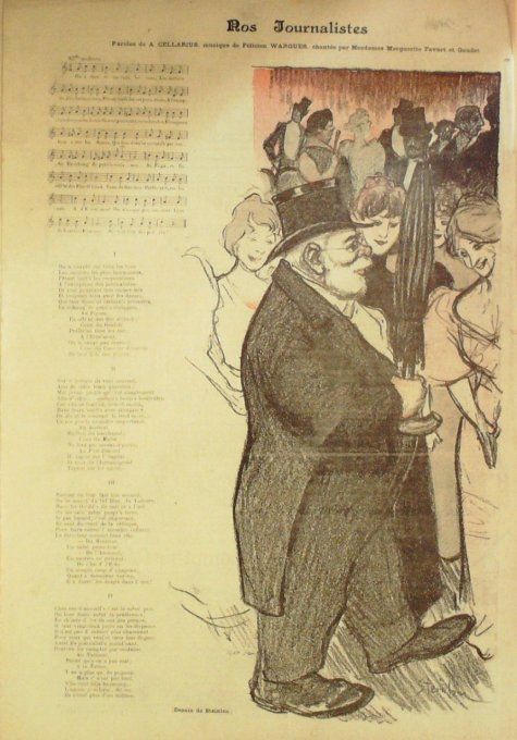 Nos Journalistes Paroles Cellarius Musique Wargues illustration Steinlen