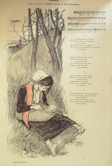Mère Paroles Raines Musique Krysubska illustration Steinlen