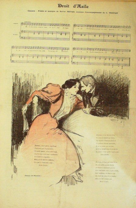 Droit d'Asile Paroles Privas Musique iTristan llustration Steinlen
