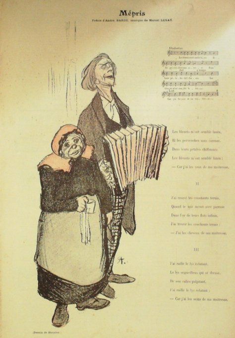 Mépris Paroles Barde Musique Legay illustration Steinlen