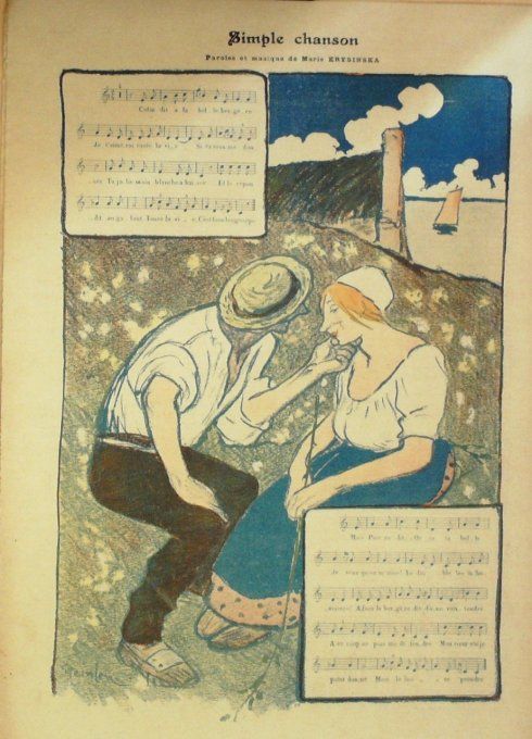 Simple chanson Paroles Krysinska Musique Krysinska illustration Steinlen