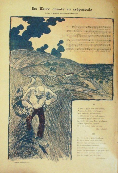La Terre e au crépuscule Paroles Dumestre Musique Dumestre illustration Steinlen