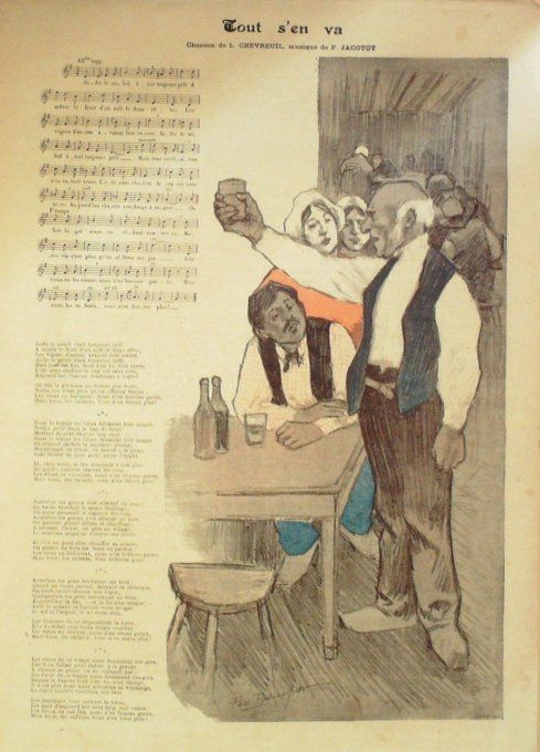 Tout s'en va Paroles Chevreuil Musique Jacotot illustration Balluriau