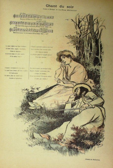 Du soir Paroles Mestrallet Musique Mestrallet illustration Balluriau