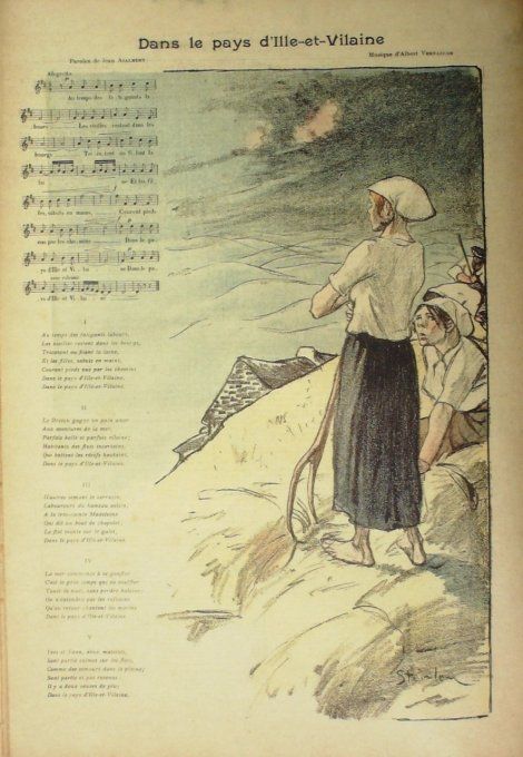 Dans le pays d'Ile-et-Vilaine Paroles Ajalbert Musique Vernaelde illustration Steinlen