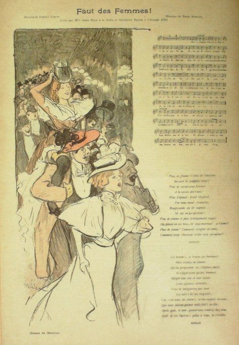 Faut des Femmes Paroles Lemon Musique Spencer illustration Steinlen