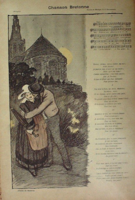 Chanson Bretonne Paroles Brunesoeur Musique Brunesoeur illustration Steinlen