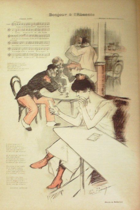 Bonjour à l'Absente Paroles Musique illustration Balluriau