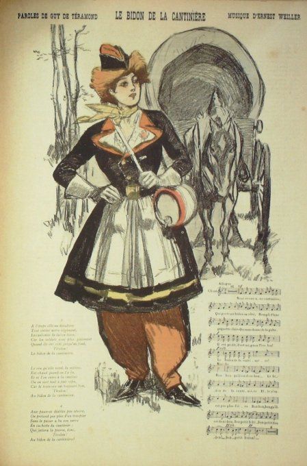 Le Bidon de la cantinière  De Téramond Paroles Musique Weiller illustration