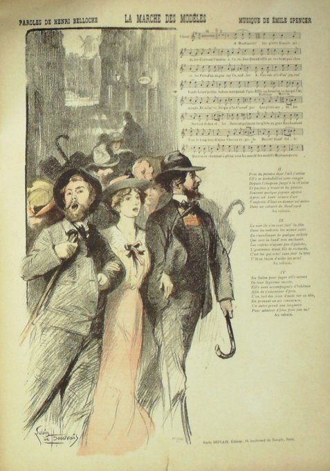 La Marche des modèles Paroles Belloche Musique Spencer illustration De Beauvais