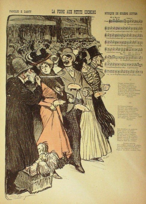 La Foire aux petits cochons Paroles Darty Musique Sutter illustration Balluriau
