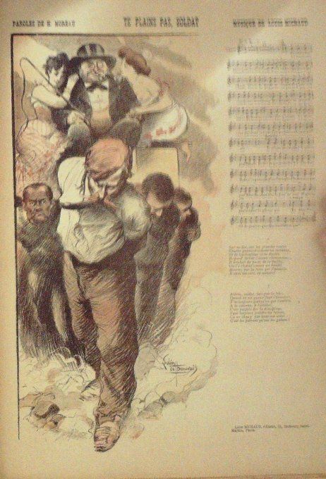 Te plains pas soldat Paroles Moreau Musique Michaud illustration De Beauvais