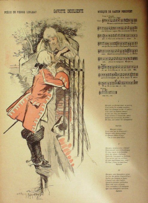 Gavotte indulgente Paroles Lorleau Musique Perducet illustration Balluriau