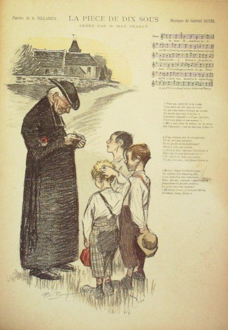 La Pièce de dix sous Paroles Cellarius Musique Bunel illustration Balluriau