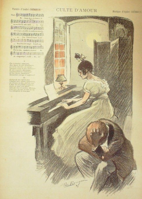 Culte d'amour Paroles Crémieux Musique Crémieux illustration Balluriau