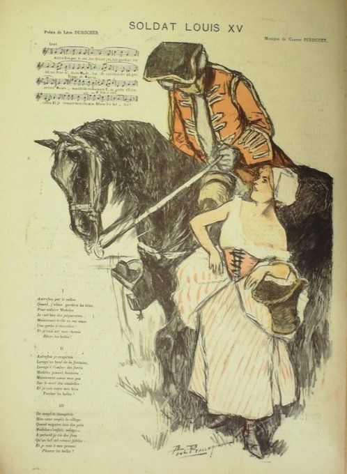 Soldat Louis XV Paroles Durocher Musique Perducet illustration Balluriau