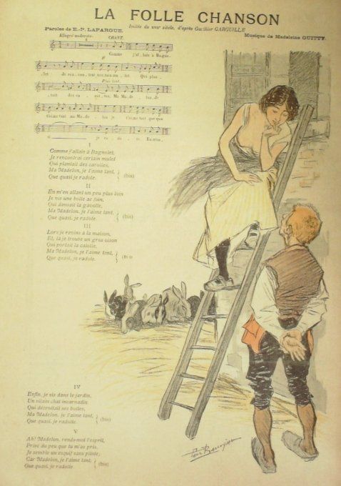 La Folle chanson Paroles Lafargue Musique Guitty illustration Balluriau
