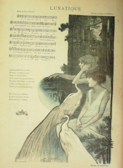 Lunatique Paroles Lorrain Musique Krysinska illustration Balluriau