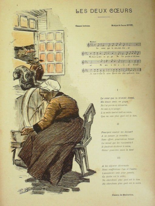 Les Deux cœurs Paroles Rivet Musique Rivet illustration Balluriau