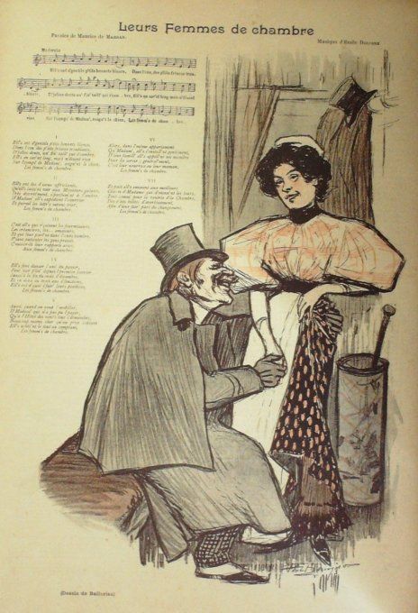 Leurs femmes de chambre Paroles De Marsan Musique Doloire illustration Balluriau