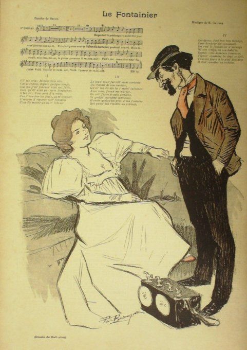 Le Fontainier Paroles Secot Musique Gruber illustration Balluriau