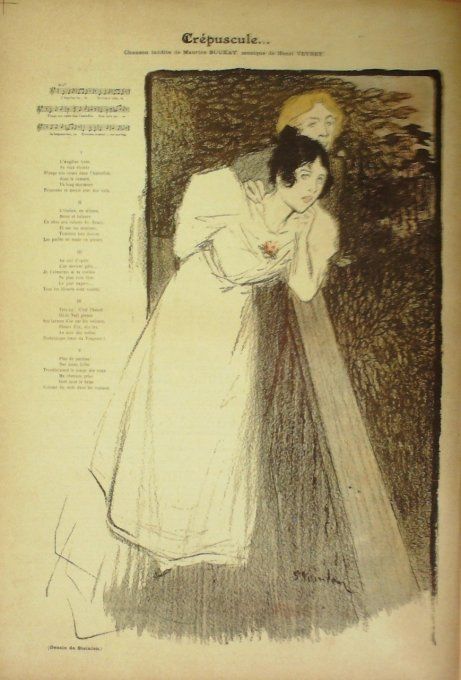 Crépuscule Paroles Boukay Musique Veyret illustration Steinlen