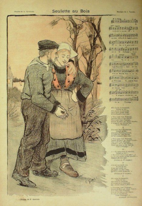 Seulette au Bois Paroles Cuvilliez Musique Tailma illustration Gottlob