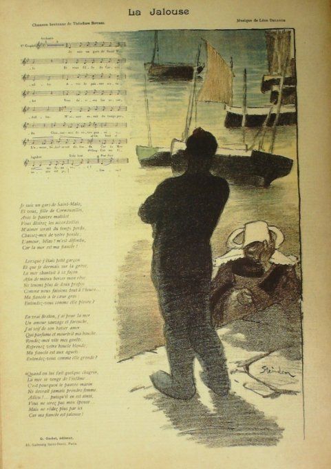 La Jalouse Paroles Botrel Musique Delerue illustration Steinlen