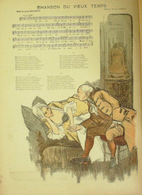 Chanson di vieux temps Paroles Escourrou Musique Legay illustration Balluriau