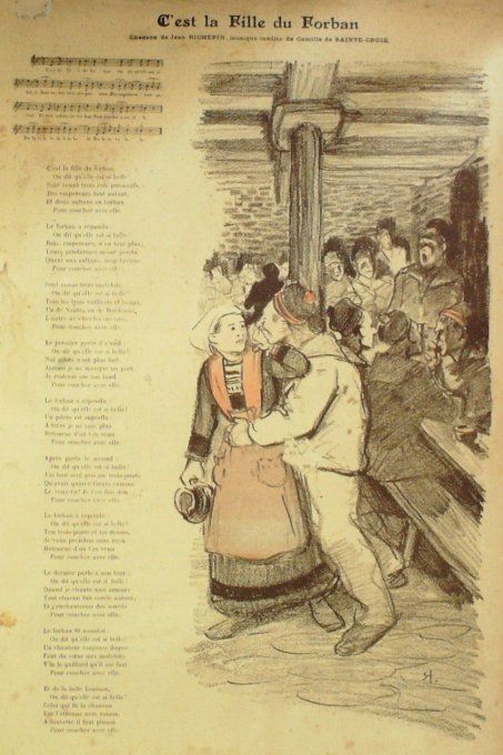 C'est la fille du Forban Paroles Richepin Musique Sainte-Croix illustration Steinlen