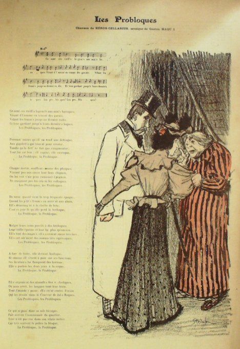 Les Probloques Paroles Héros-Cellarius Musique Maquis illustration Steinlen