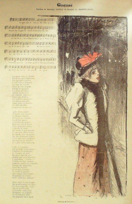 Gueuse Paroles De Saint-Croix Musique De Sainte-Croix illustration Steinlen