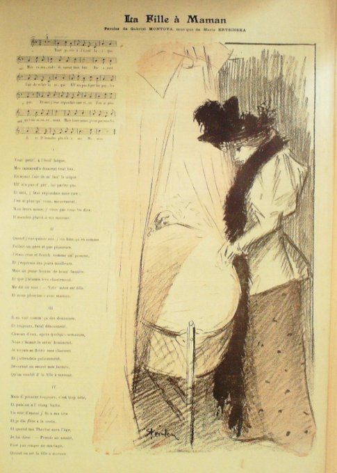 La Fille à Maman Paroles Montoya Musique Krysinska illustration Steinlen
