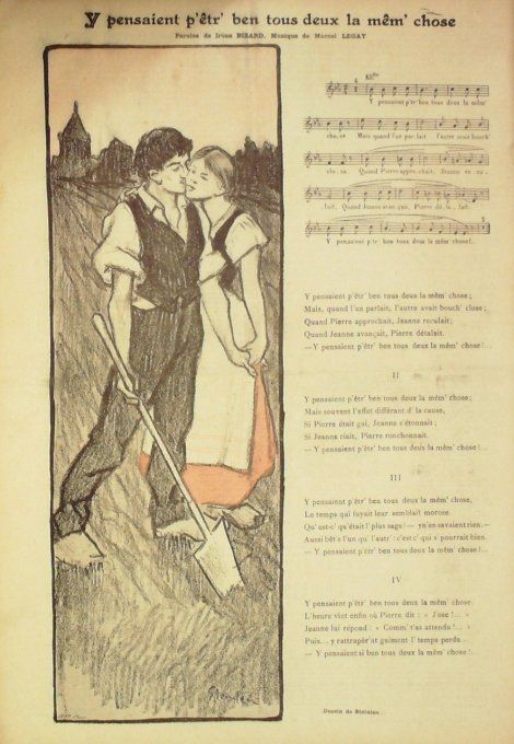 Y pensaient p'être...mêm'chose Paroles Bizard Musique Legay illustration Steinlen