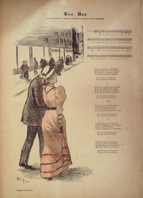 Ton Nez Paroles Boukay Musique Delmet illustration Steinlen