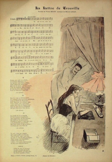 La Lettre de Trouville Paroles Meusy Musique Trouville illustration Steinlen