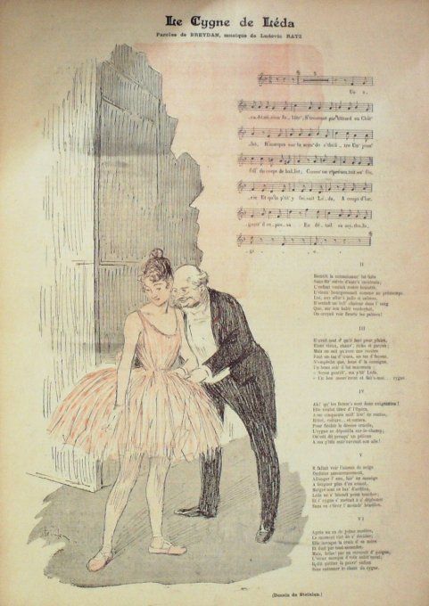 Le Cygne de Léda Paroles Breydan Musique Ratza illustration Steinlen