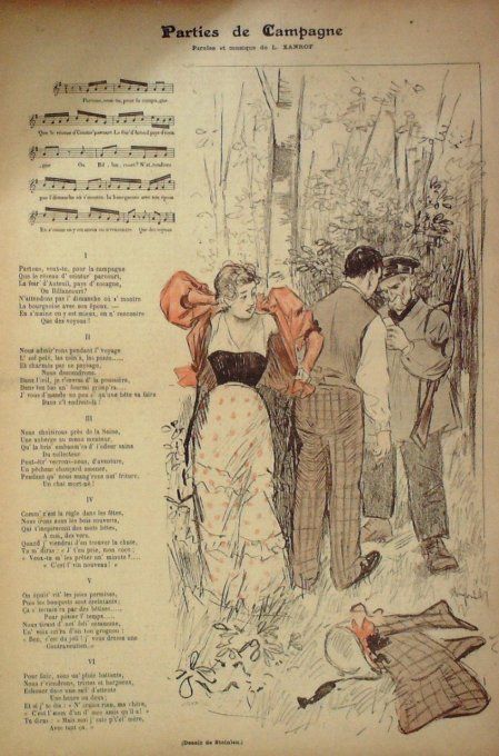 Parties de Campagne Paroles Xanrof Musique Xanrof illustration Steinlen